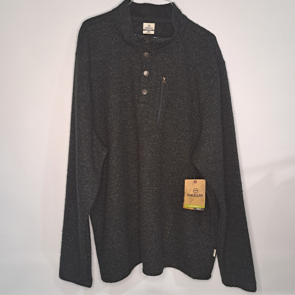 Magellan Outdoors Adventure Gear Quarter Snap Pullover Fleece 2XL Caviar NWT